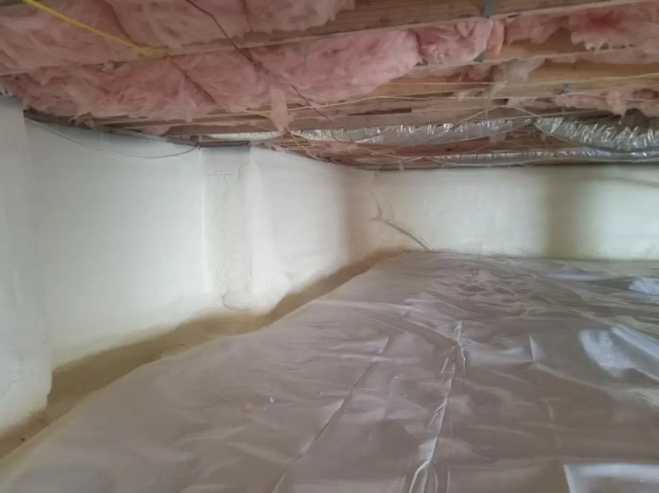 Crawl space encapsulation with closed-cell spray foam for Roof Waterproofing in Bridgetown